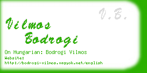 vilmos bodrogi business card